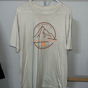 Under Armour Beige Tee with Orange Graphic